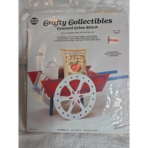Crafty Collectibles Counted Cross Stitch And Wheelbarrow New Old Stock